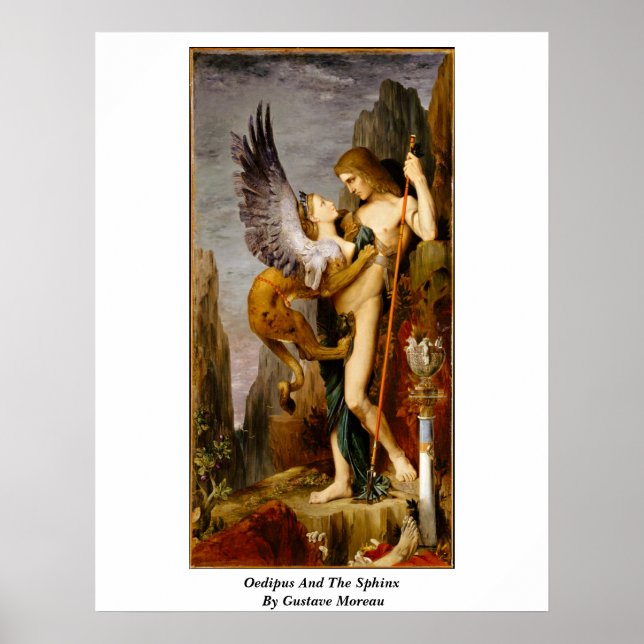 Póster Édipo E Esfinge Por Gustave Moreau (Frente)