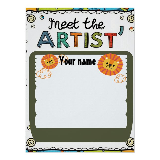 Póster Editable “Meet the Artist” School Template (Frente)