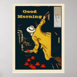 Poster Editar Texto, Estilo de Vintage Sinal de Espresso