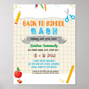 Poster Editável de volta ao modelo de eventos da escola