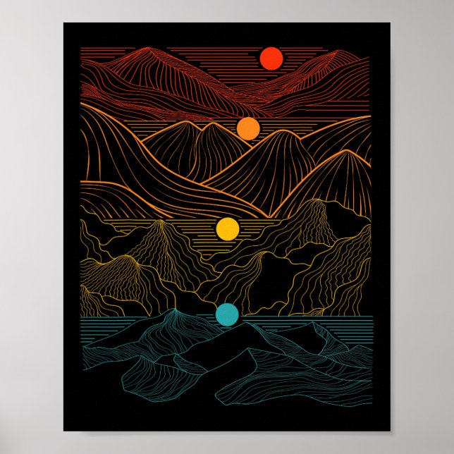 Poster Edm Techno Sun Moon Music Festival Party Dancing D (Frente)