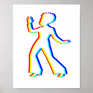 Poster Edm Tricolor - 70 Dançarina Feminina - Glitch - Ra
