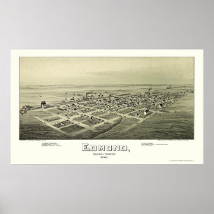 Póster Edmond, mapa panorâmico da APROVAÇÃO - 1891
