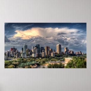 Póster Edmonton, linha do horizonte do Canadá