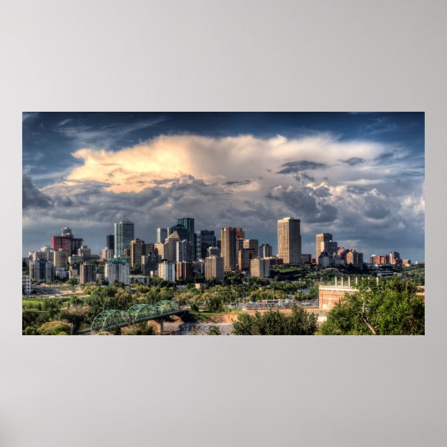 Póster Edmonton, linha do horizonte do Canadá (Frente)