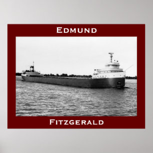 Poster Edmund Fitzgerald na Rua. Rio Clair (B&W)