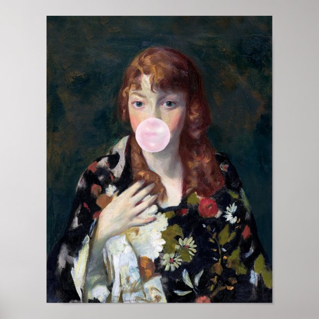 Poster Edna soprando um chiclete rosa (Frente)