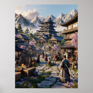 Poster Edo-Epoche Erwacht – Ein Tag im alten Japan