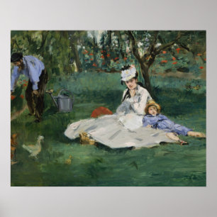 Póster Edouard Manet - A família Monet em seu jardim