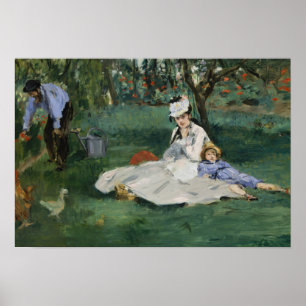 Poster Edouard Manet - A família Monet em seu jardim