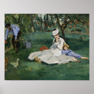 Poster Edouard Manet - A família Monet em seu jardim
