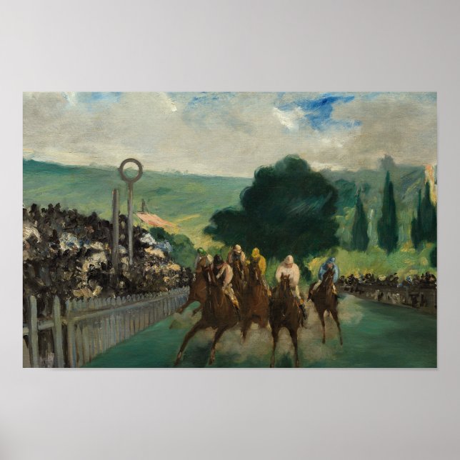 Poster Edouard Manet - As Raças em Longchamp (Frente)