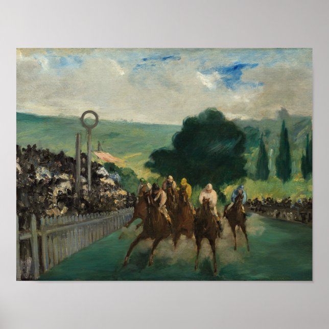 Poster Edouard Manet - As Raças em Longchamp (Frente)