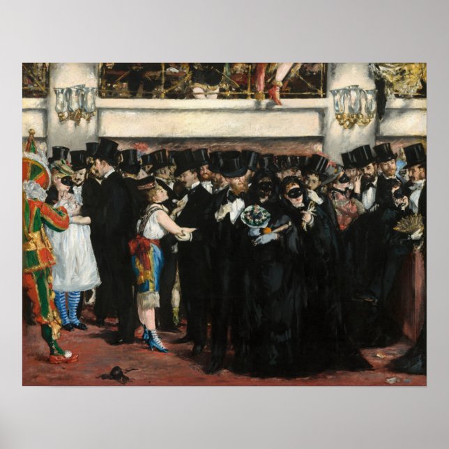 Poster Edouard Manet - Baile Mascarado na Ópera (Frente)
