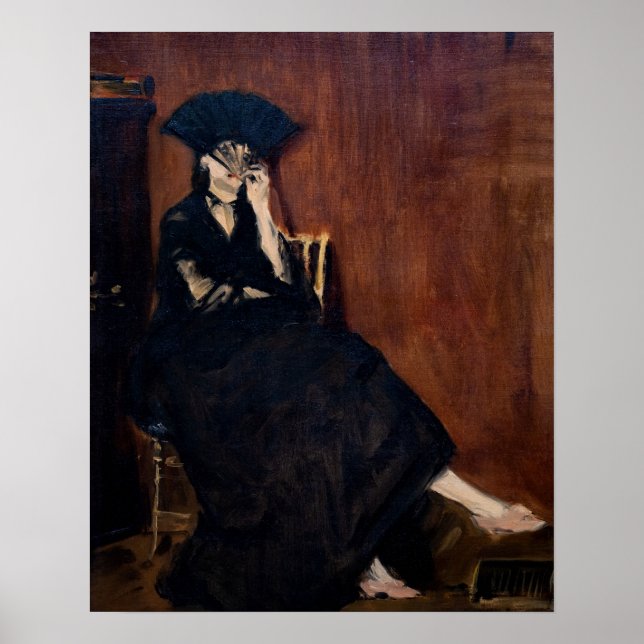 Poster Edouard Manet - Berthe Morisot com um Leque (Frente)