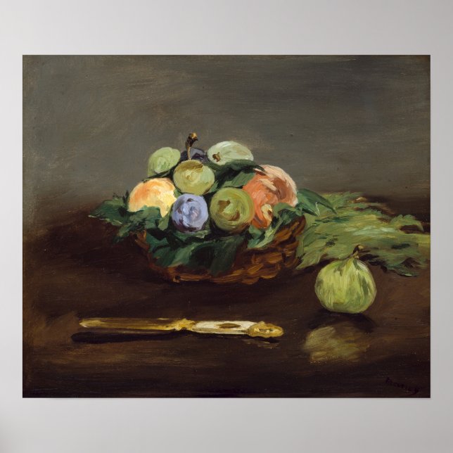 Poster Edouard Manet - Cesto de Frutas (Frente)