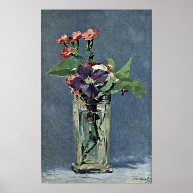 Póster edouard Manet - Cravos e Clematis (Frente)