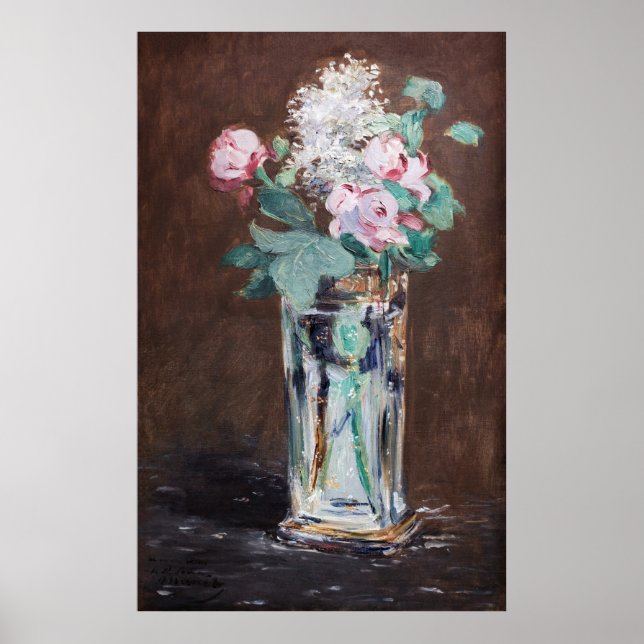 Poster Edouard Manet - Flores num Vaso Cristal (Frente)