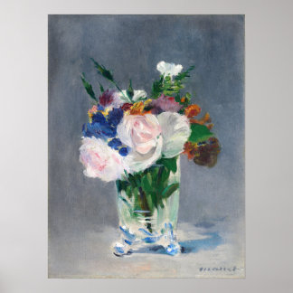 Poster Edouard Manet - Flores num Vaso Cristal