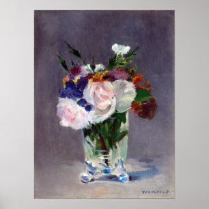 Poster Edouard Manet Flowers em Vase Cristal
