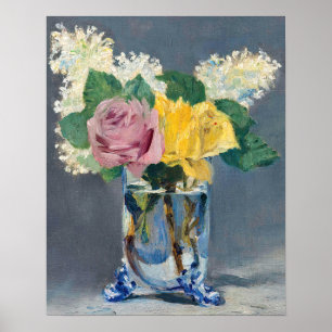 Poster Edouard Manet - Lilases e Rosas