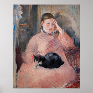 Poster Edouard Manet - Mulher com gato