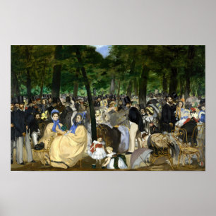 Poster Edouard Manet - Música nos Jardins das Tulherias