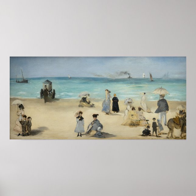 Poster Edouard Manet - Na Praia, Boulogne-sur-Mer (Frente)
