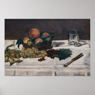 Poster Edouard Manet - Natureza Morta, Frutas numa Mesa