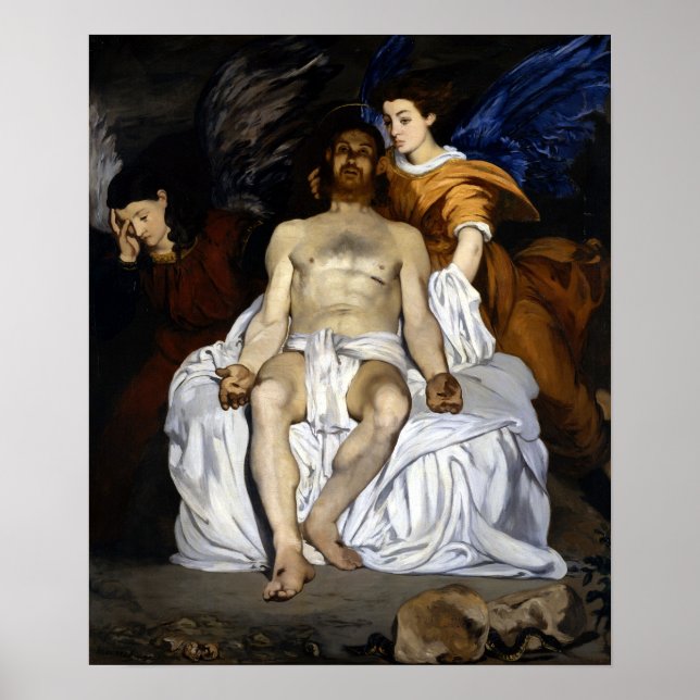 Póster Édouard Manet O Cristo do Morto com os anjos (Frente)
