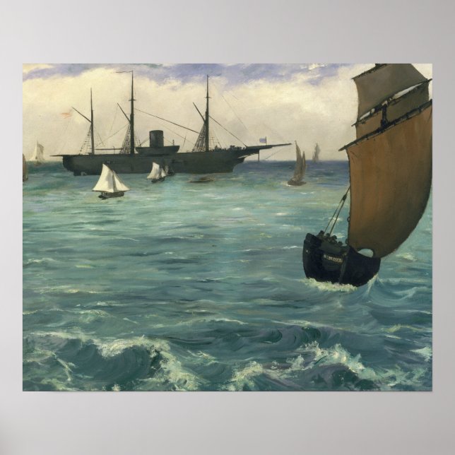 Póster Edouard Manet - O Kearsarge em Boulogne (Frente)