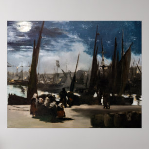 Poster Edouard Manet - O Porto de Boulogne ao Luar