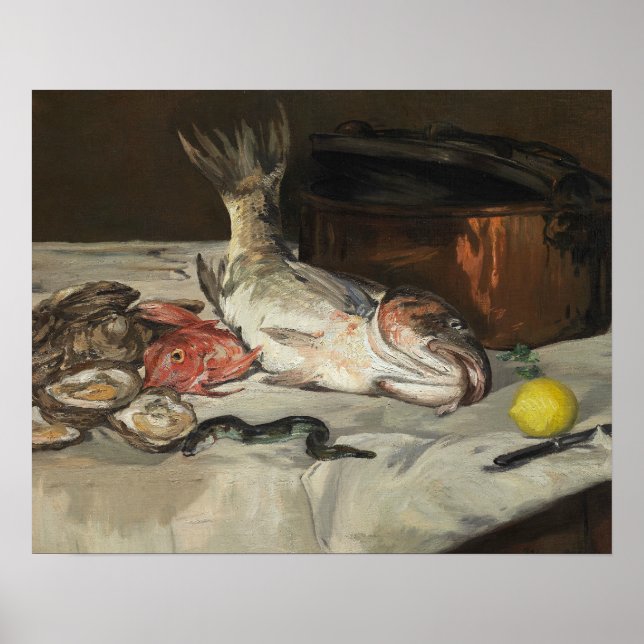 Poster Edouard Manet - Peixe - Vida Estática (Frente)