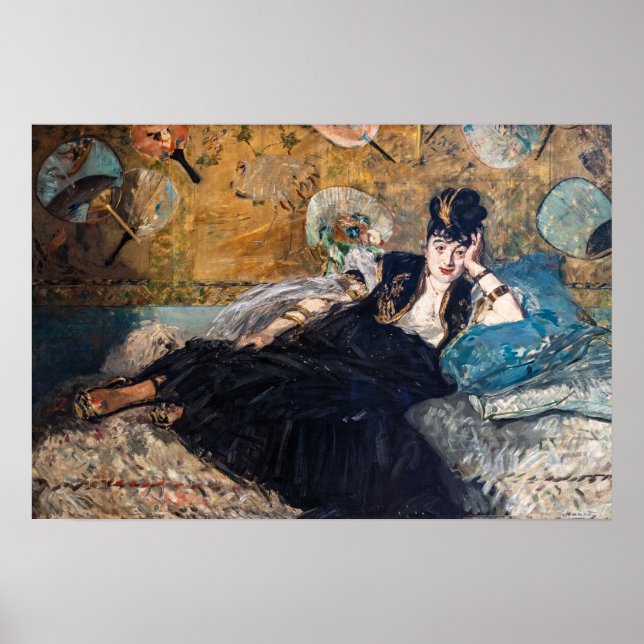 Poster Edouard Manet - Senhora com ventiladores (Frente)