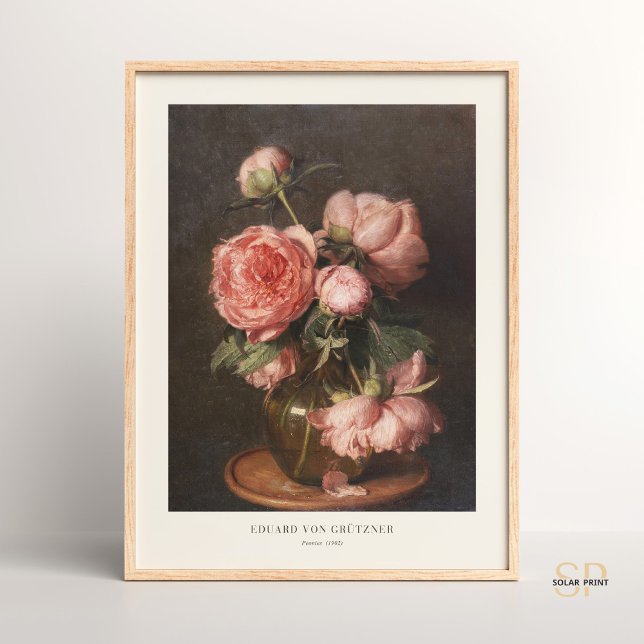 Poster Eduard Von Grutzner Peonies Continua A Vida Flor R (Criador carregado)