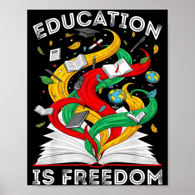 Poster Educação da história negra é liberdade professores (Frente)