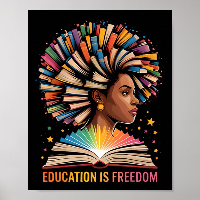 Poster Educação da História Negra É Livros Liberdade Blac (Frente)
