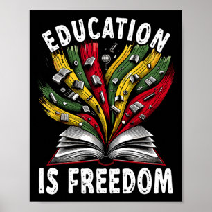 Poster Educação de História Negra é Livros de Liberdade H