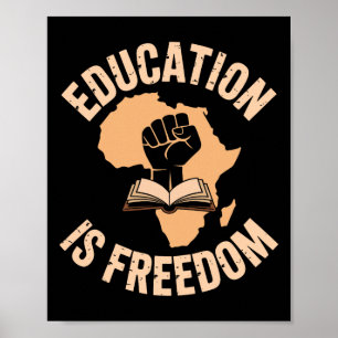 Poster Educação de História Negra É Livros de Liberdade H