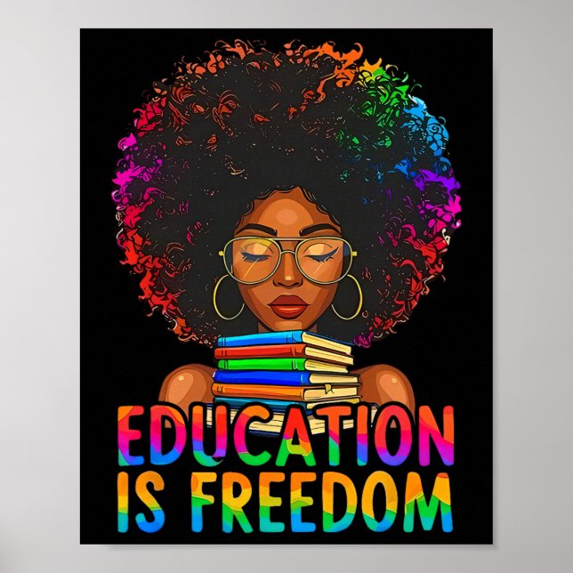 Poster Educação de História Negra É Livros de Liberdade P (Frente)