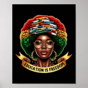 Poster Educação do Mês da História Negra É Literacia Libe