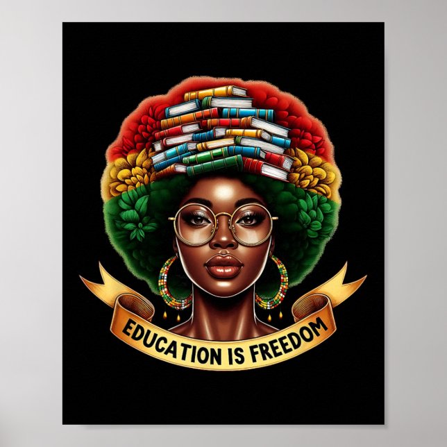 Poster Educação do Mês da História Negra É Literacia Libe (Frente)