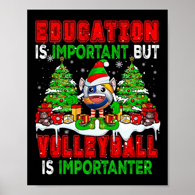 Poster Educação É Importante Para O Voleibol X (Frente)