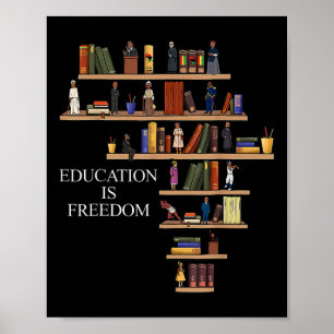 Poster Educação é leitor de livros de liberdade História