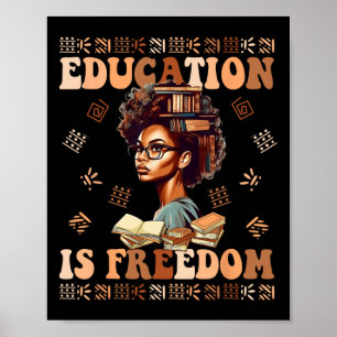 Poster Educação É Liberdade Afro-Americano História Negra
