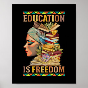 Poster Educação É Liberdade História Negra Afro-Americana