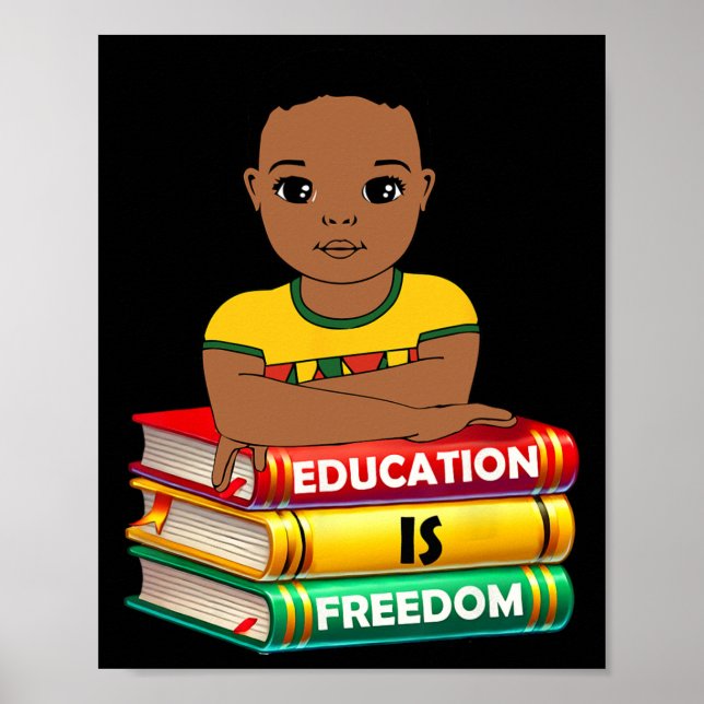 Poster Educação É Liberdade Mês da História Africana Negr (Frente)