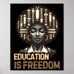 Poster Educação É Liberdade Mês da História Negra Chá Pre