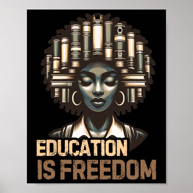 Poster Educação É Liberdade Mês da História Negra Chá Pre (Frente)
