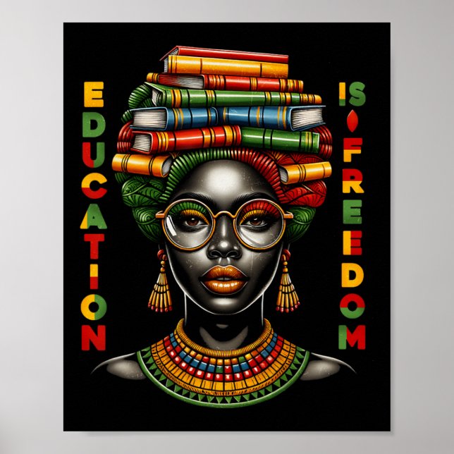 Poster Educação É Liberdade Mês da História Negra Chá Pre (Frente)